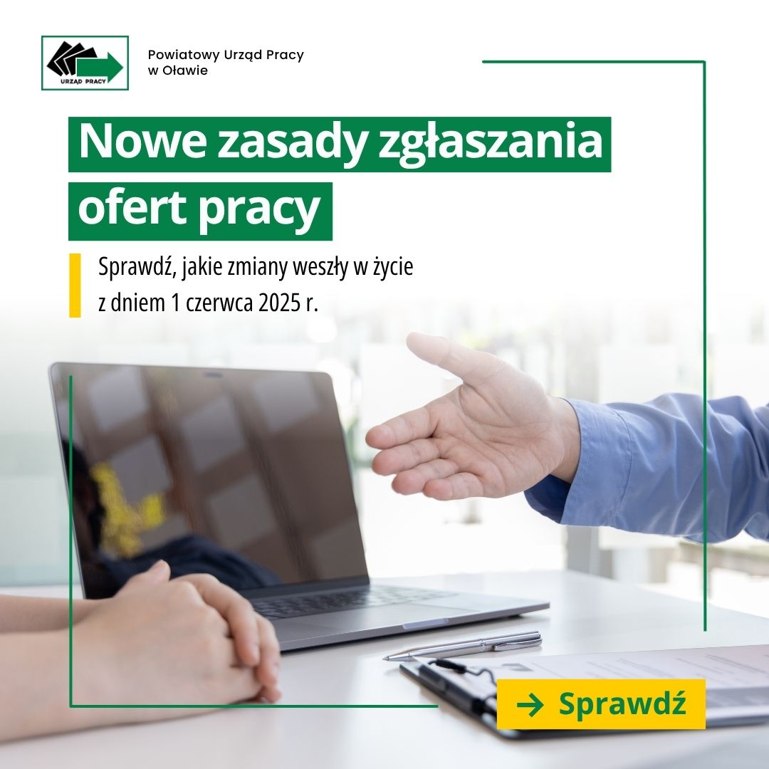 Zdjęcie artykułu Nowe zasady zgłaszania ofert pracy od 01.06.2025 r.